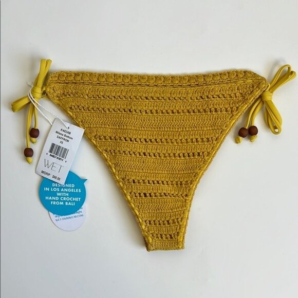 NWT WET SWIMWEAR Crochet Milana Bikini Bottom in Saffron - XS - Picture 2 of 5